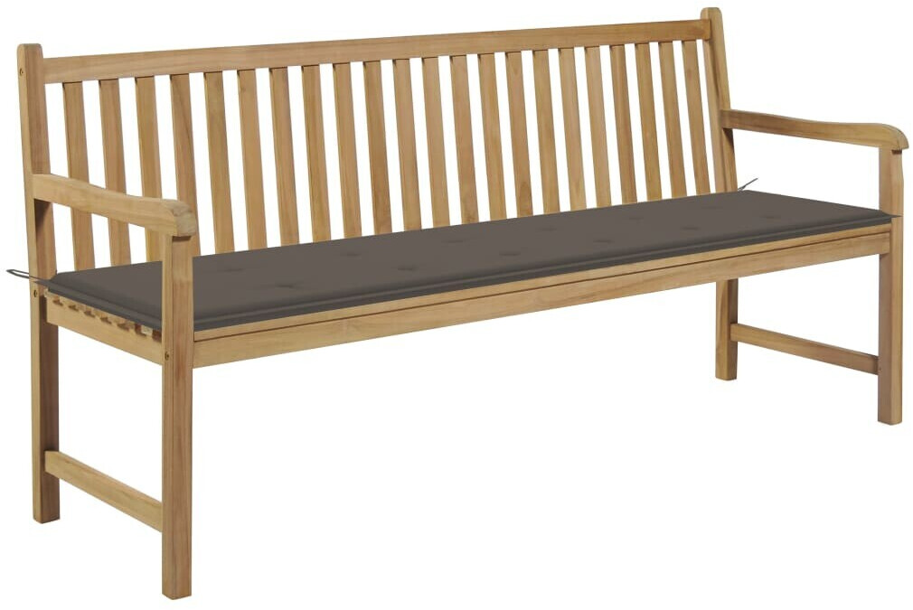 vidaXL Garden bench 175 cm with cushion taupe