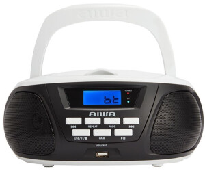 Aiwa BBTU-300BKMKII Reproductor de CD Portátil, Radio CD (Radio FM,  tecnología Hyperbass, Entrada de Audio, Bluetooth, USB). Color: Negro :  : Electrónica