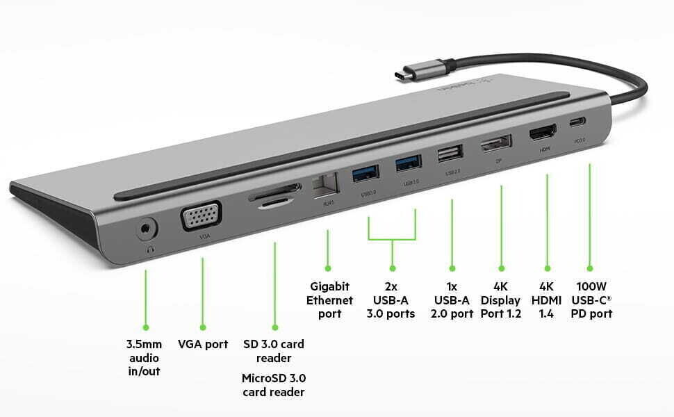 Belkin Hub USB C, Adaptateur multiport, Noir, 4 in 1 : :  Informatique