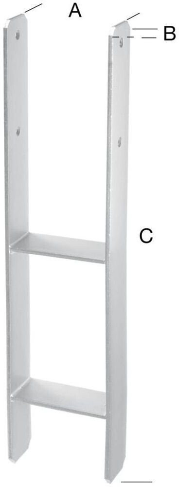 Hadra H-post support hot-dip galvanised 71 mm thickness 5,6mm