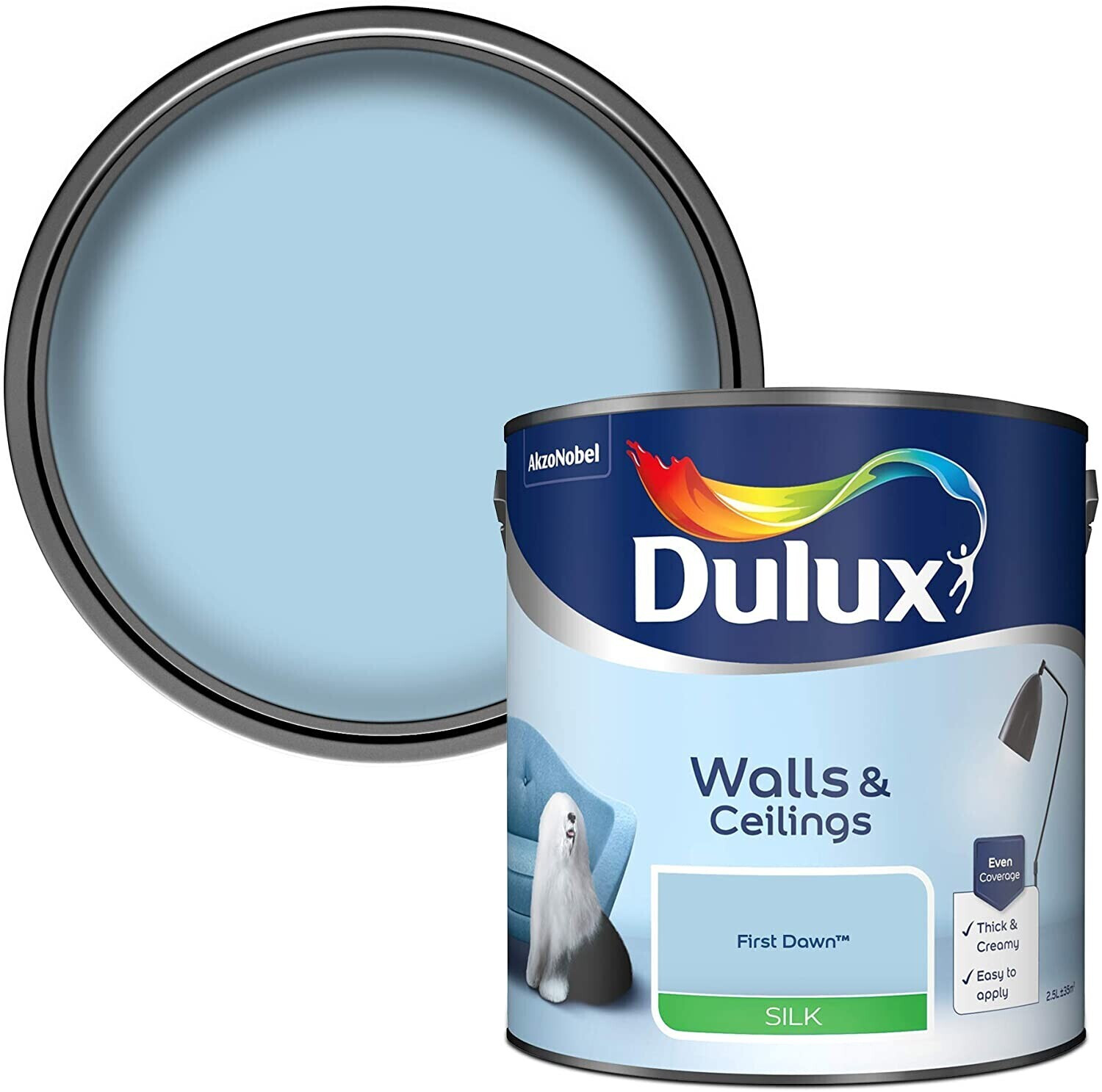 Photos - Paint / Enamel Dulux Silk Emulsion Paint For Walls And Ceilings - First Dawn 2.5L 