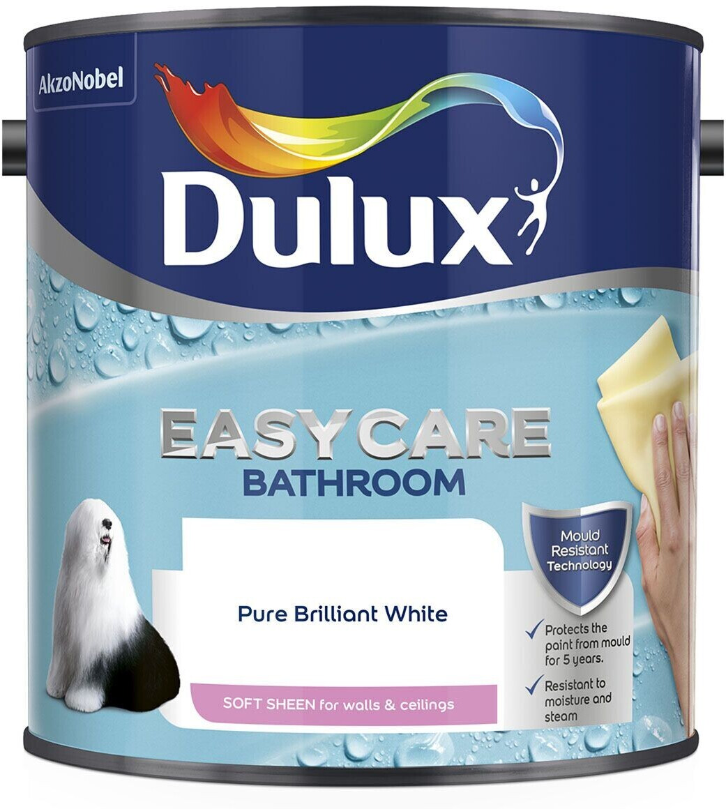 Photos - Paint / Enamel Dulux Bathroom Plus Soft Sheen Paint – Brilliant White, 2.5L 