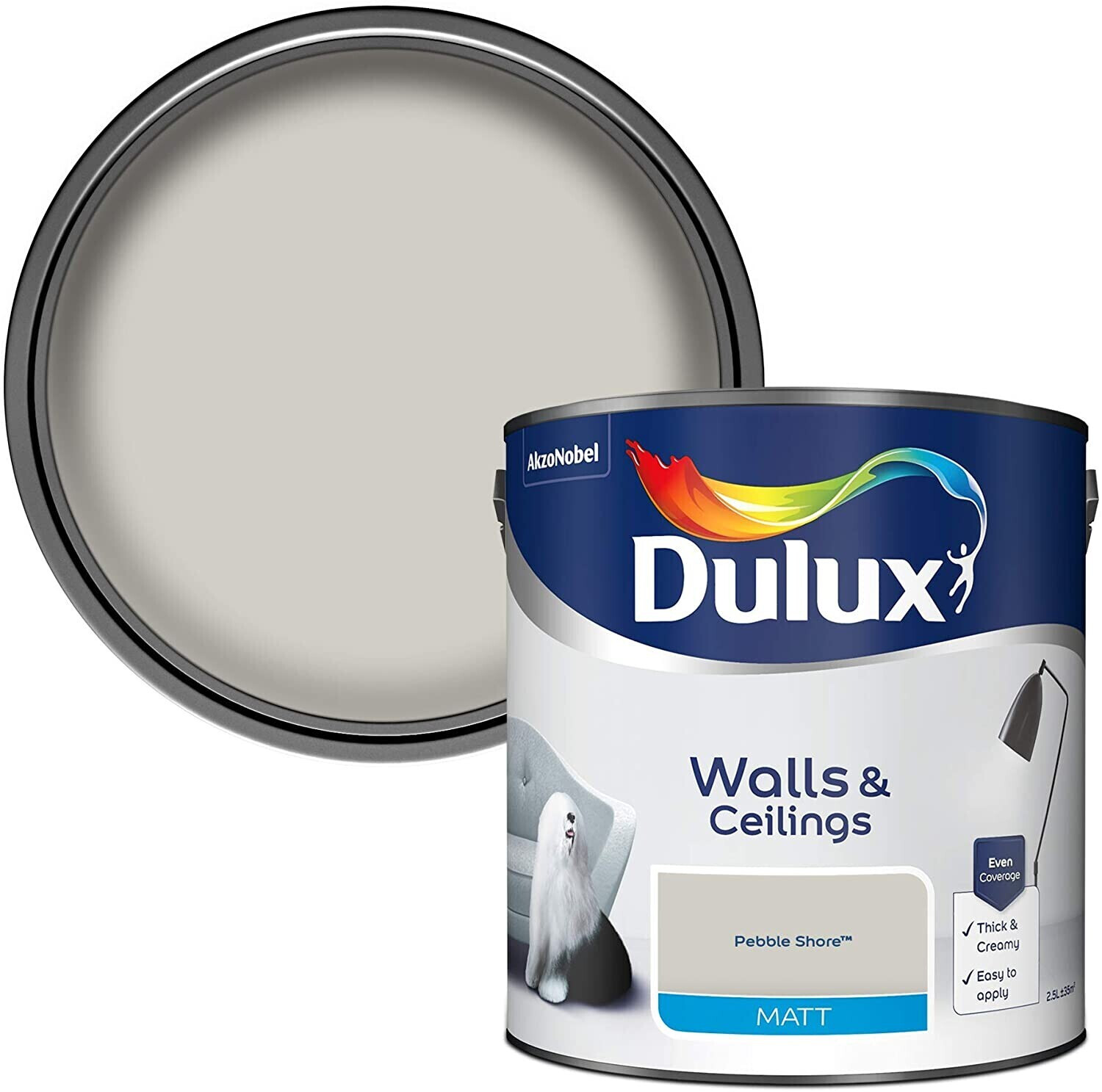 Photos - Paint / Enamel Dulux 500006 Matt Emulsion Paint For Walls And Ceilings - Pebble Sho 
