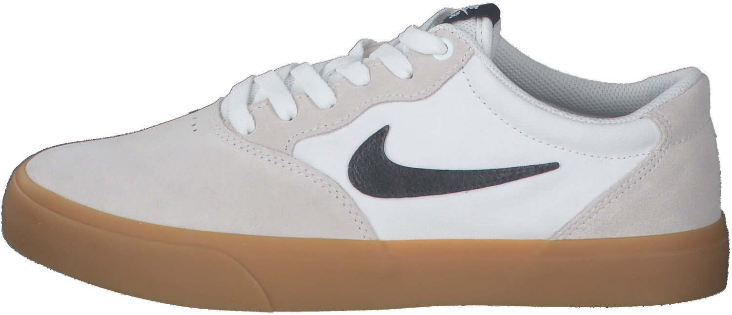 nike sb chron slr suede mix sneakers in white