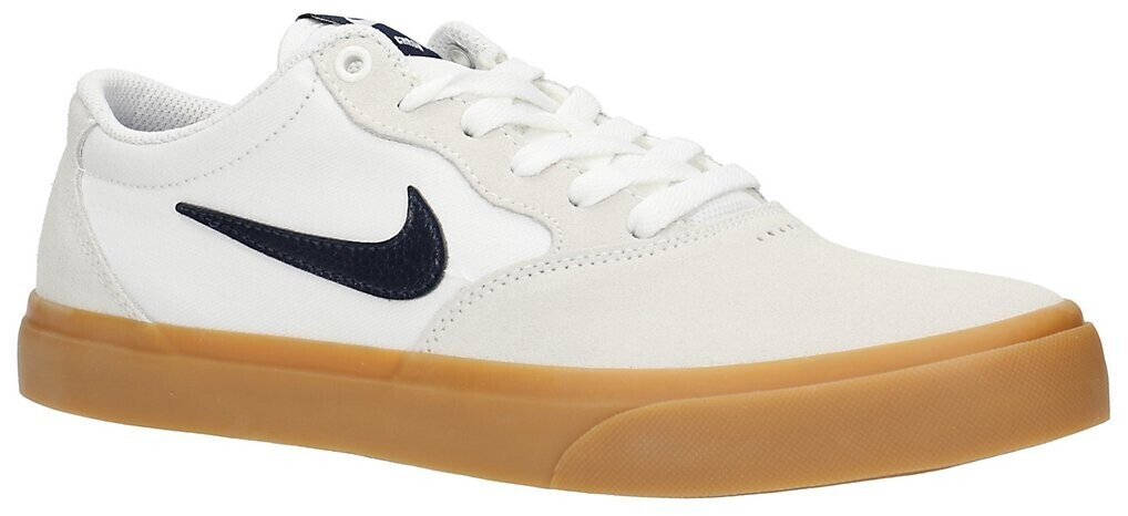nike sb chron slr suede mix sneakers in white