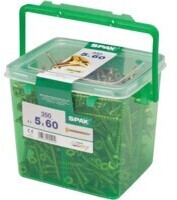 Spax Yellow Coated Pozi Head Screws - 5.0mm x 60mm - Tub of 350