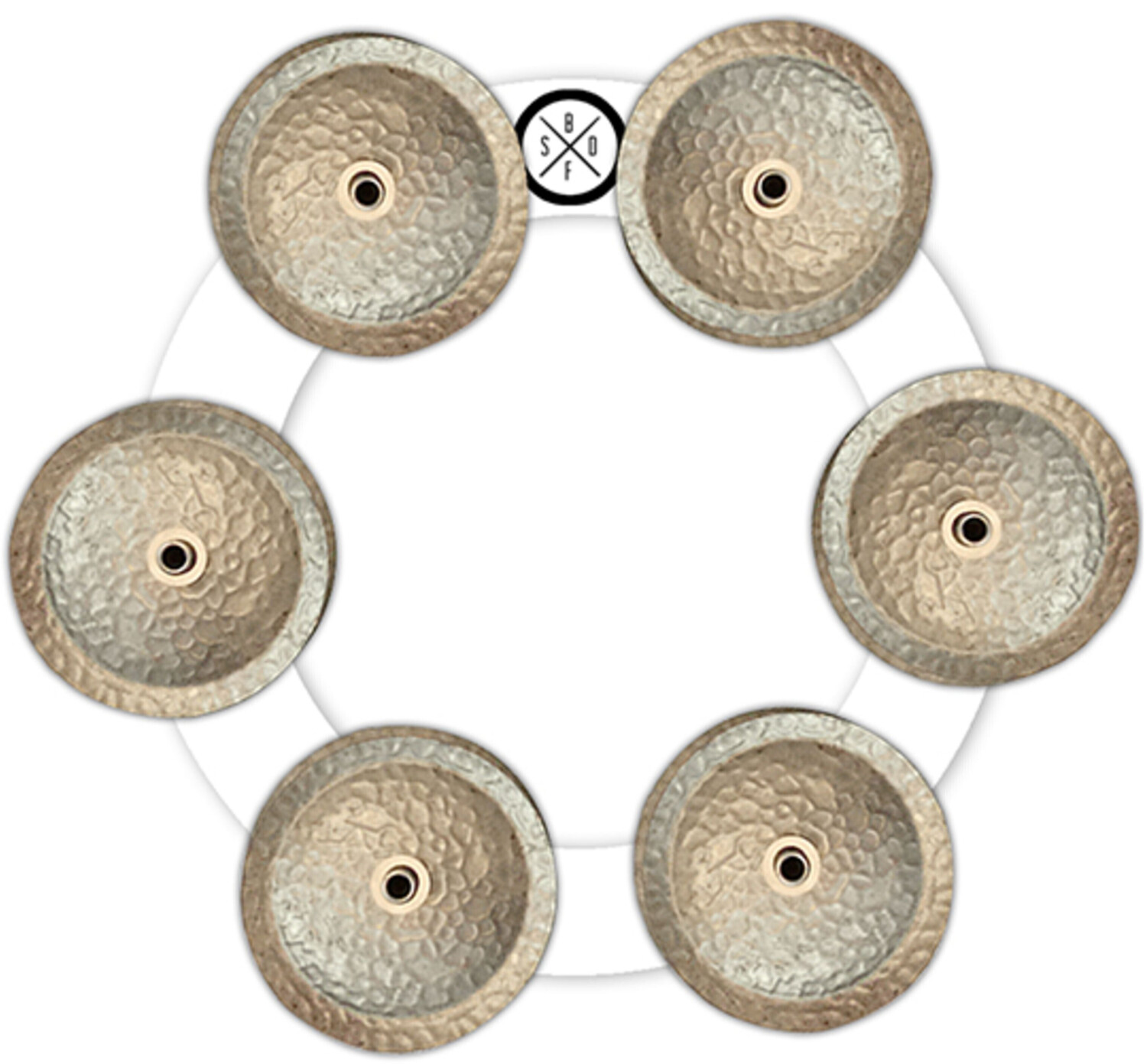 Big Fat Snare Drum Bling Ring White Copper