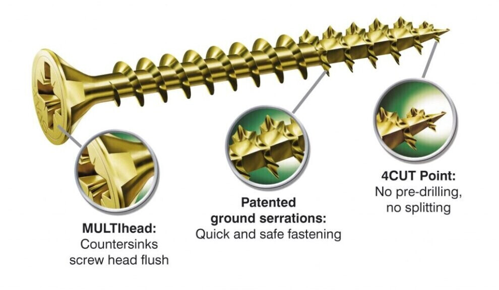 Spax Woodscrews With Yellox Coating Box 100 5.0mm x 100mm [1081020501003]