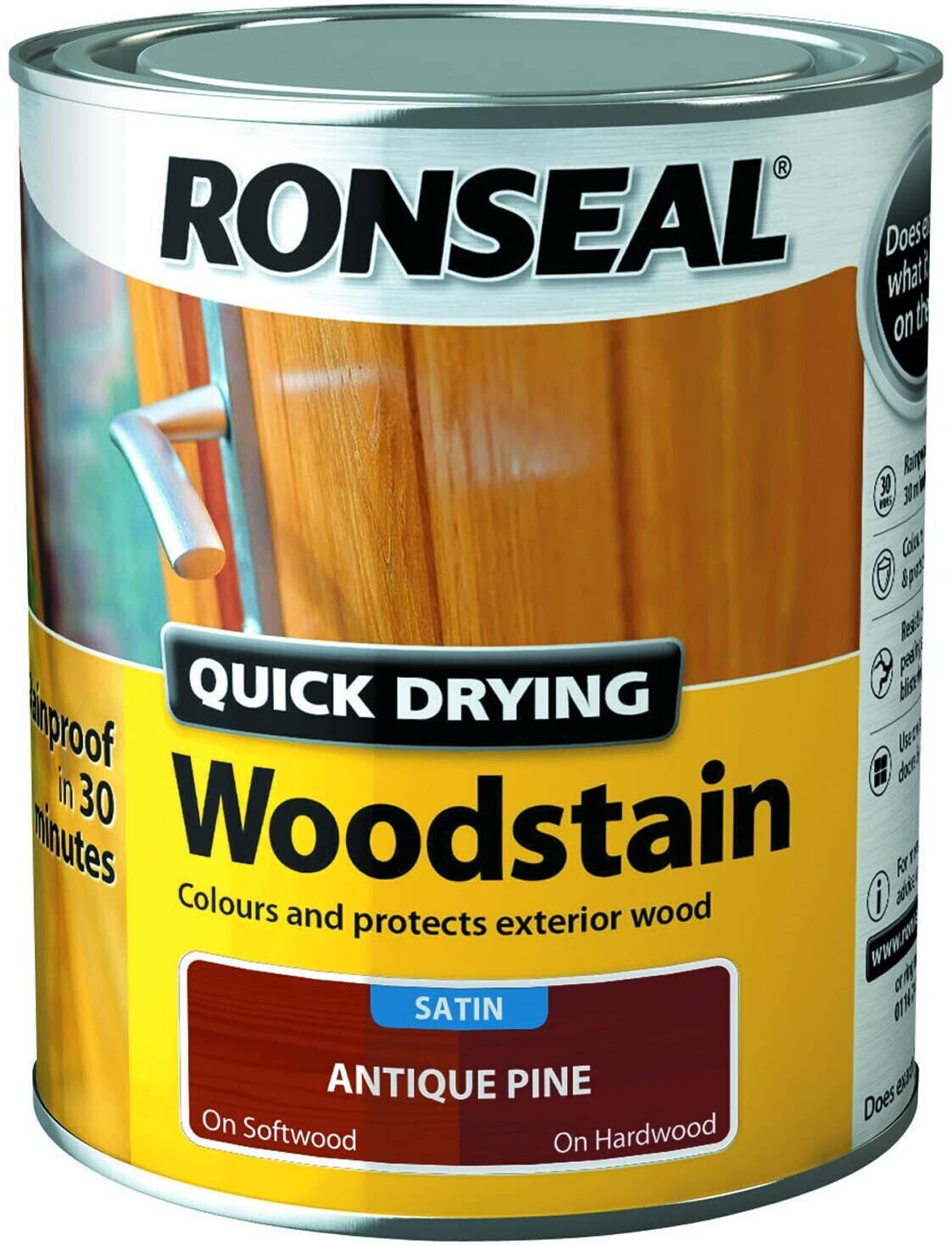 Ronseal Quick Drying Woodstain Satin Antique Pine 750ml