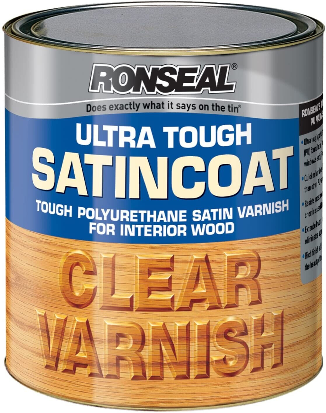 Ronseal UTVSC250 250ml Ultra Tough Internal Clear Satincoat Varnish