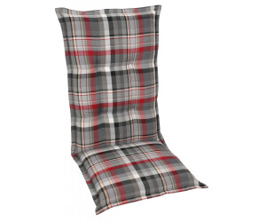 4 x Kettler Gartenpolster Hochlehner Sessel Auflagen Polster Kissen in grau rot