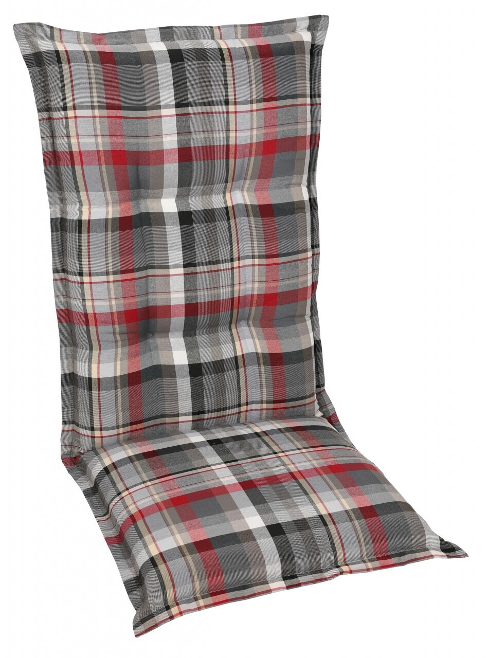 GO-DE Sessel-Auflage hoch grau rot kariert 120x50x9cm (24519-01) ab 31,50 €  | Preisvergleich bei