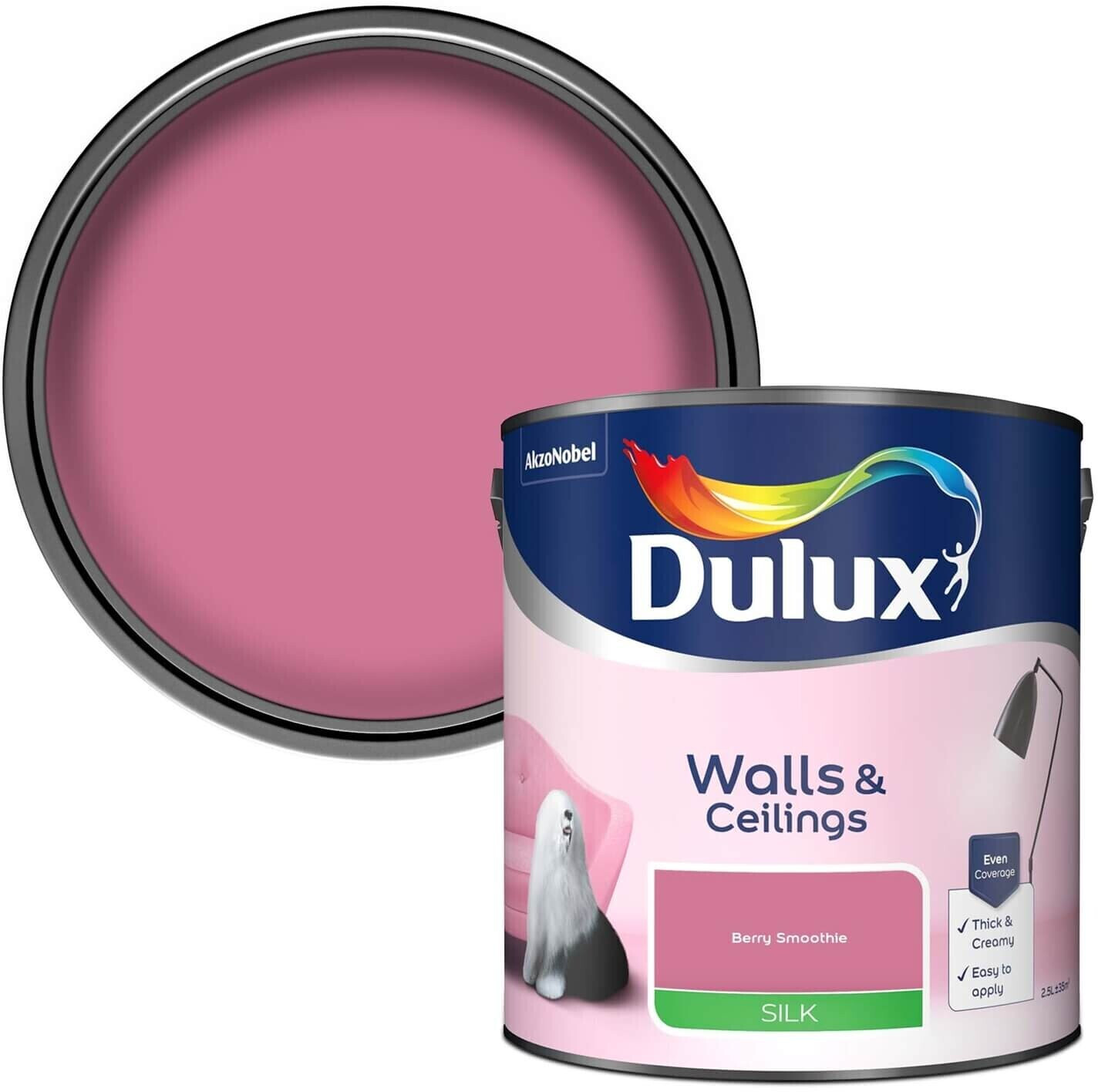 Photos - Paint / Enamel Dulux Berry Smoothie - Silk Emulsion Paint - 2.5L 