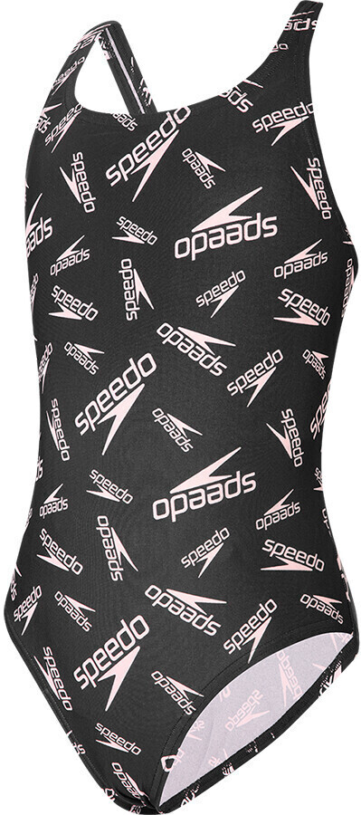 Speedo Printed Medalist Swimsuit Logo black cotton candy