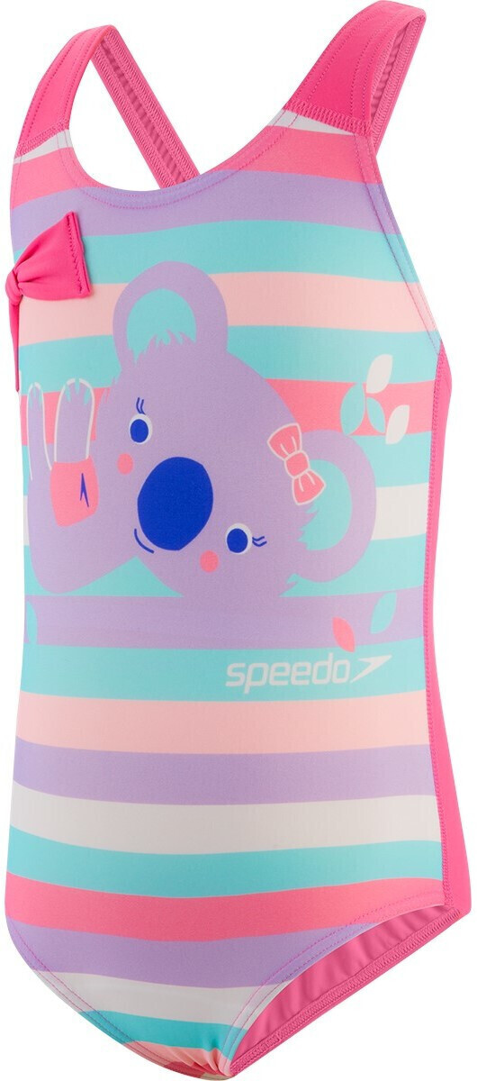 Speedo Girls' Koko Koala Digital Placement Crossback Swimsuit