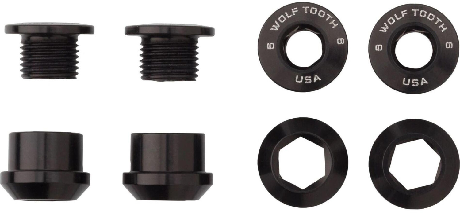 Wolf Tooth Components Kettenblattschrauben und -muttern 4 Stück black