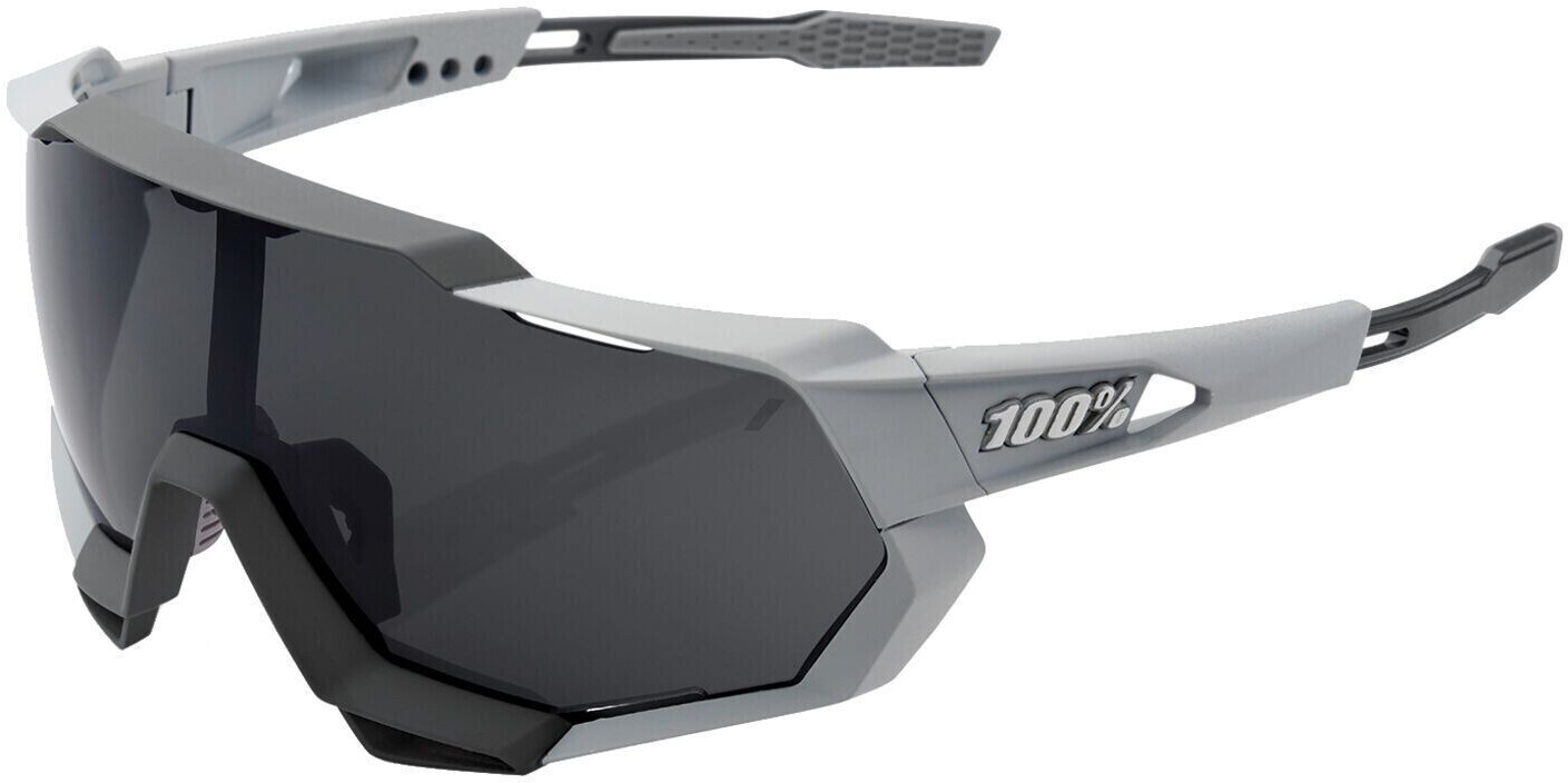 100% Speedtrap soft tact stone grey/smoke + clear