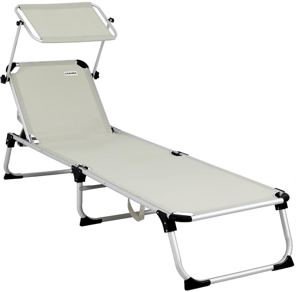 Casaria Canopy Sun Lounger Malta creme alu