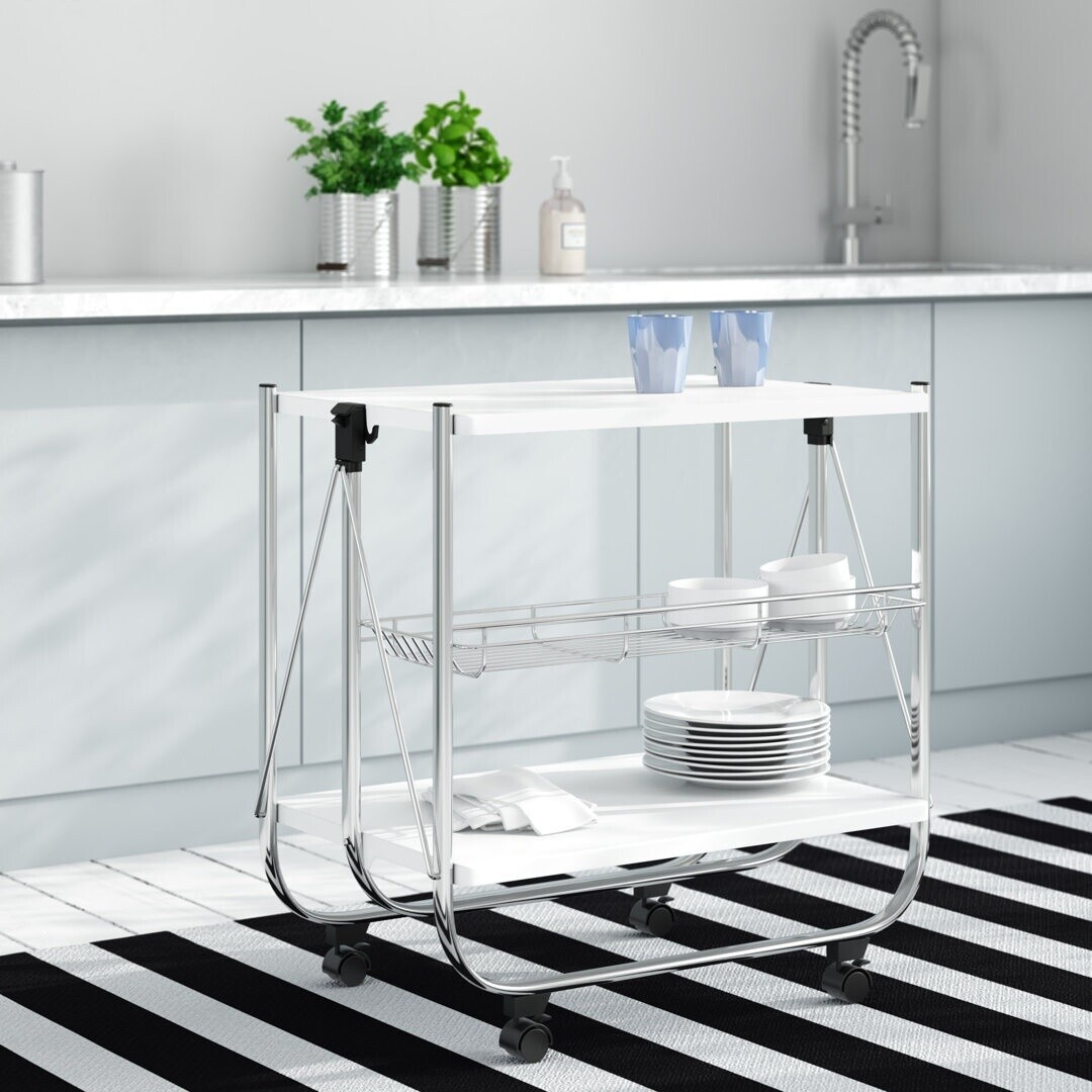 Iris Ohyama White kitchen trolley (68.5 x 43.5 x 69 cm)