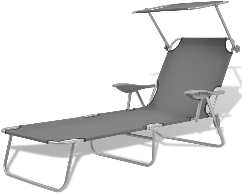 vidaXL Folding Sun Lounger Steel (42934)