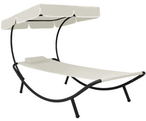 vidaXL Canopy Sun Lounger 1 Person Steel 313534