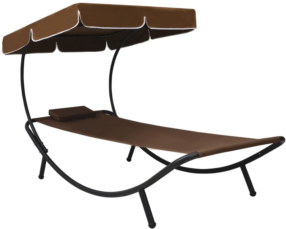 vidaXL Canopy Sun Lounger 1 Person Steel (48078)