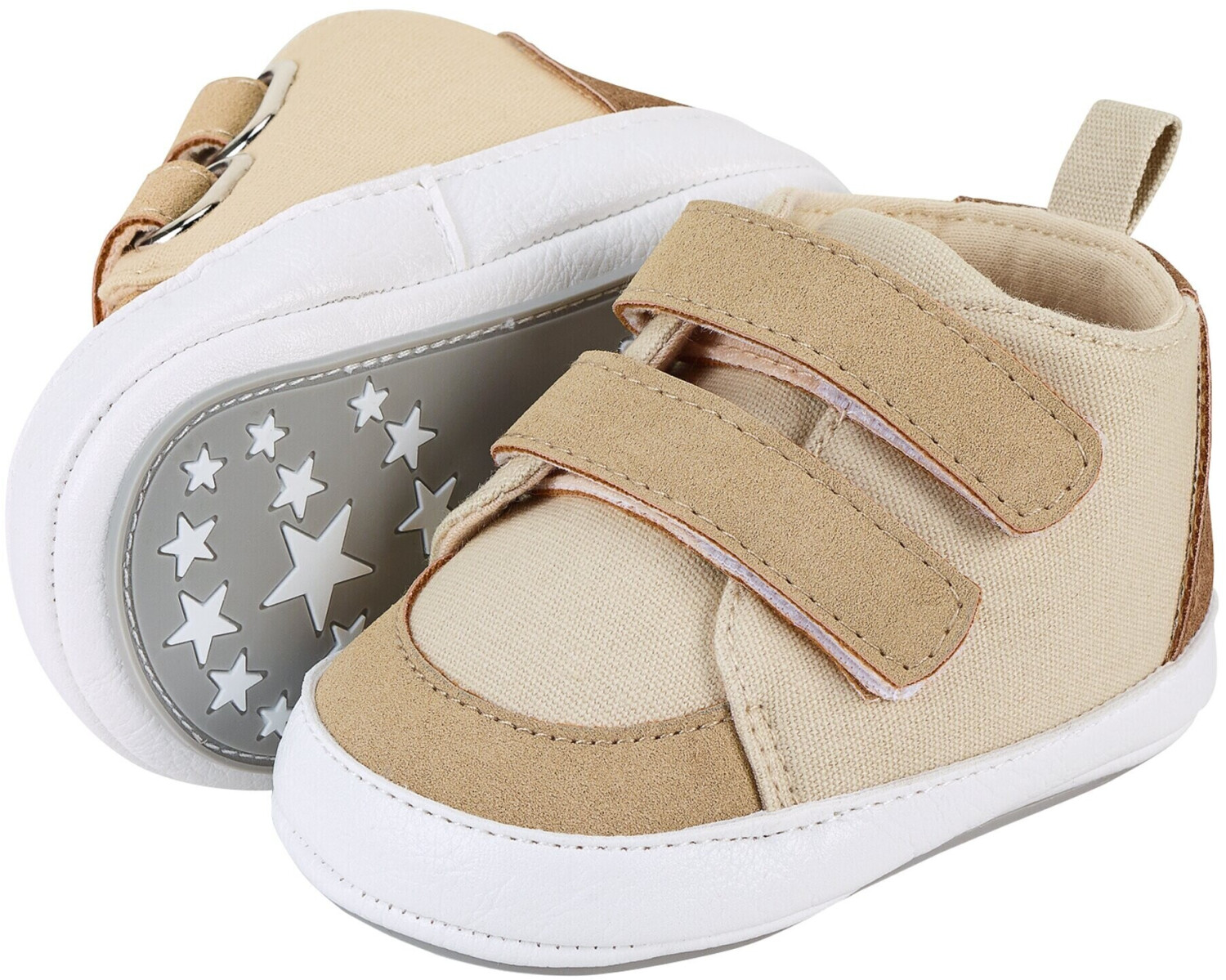 Chaussons Bébé Garçon Sterntaler Dinozacken - Coton Et Cuir Synthétique, Semelle Antidérapante Étoile, Velcro