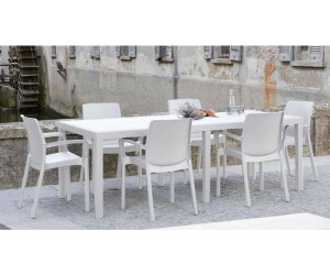 Tavolo Da Giardino In Plastica Effetto Rattan, Antracite, 220x90x72 Cm, Resistente Agli Agenti Atmosferici, Ideale Per Esterno, Terrazzo E Balcone