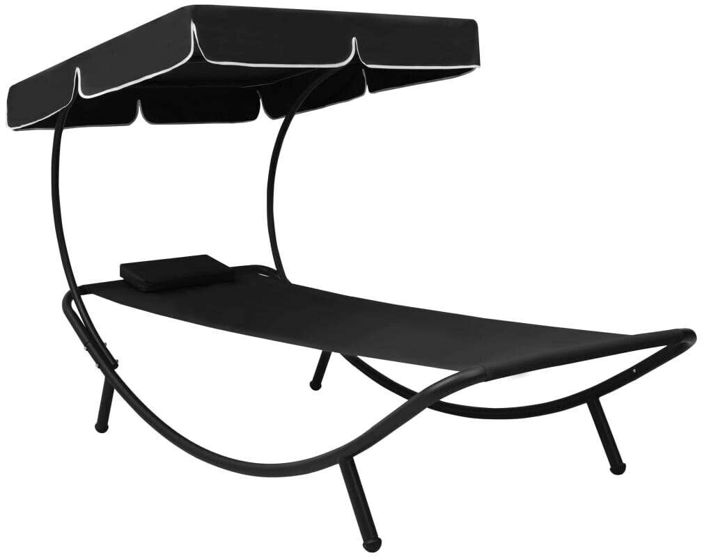 vidaXL Canopy Sun Lounger 1 Person Steel (313533)