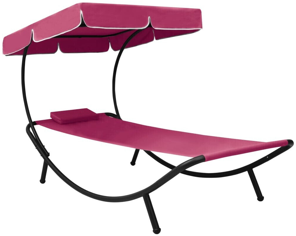 vidaXL Canopy Sun Lounger 1 Person Steel (313536)