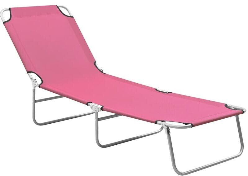 vidaXL Steel foldable lounger pink  (310330)