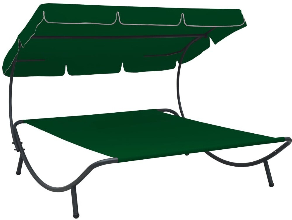 vidaXL Sunbed With Markise green (313526)
