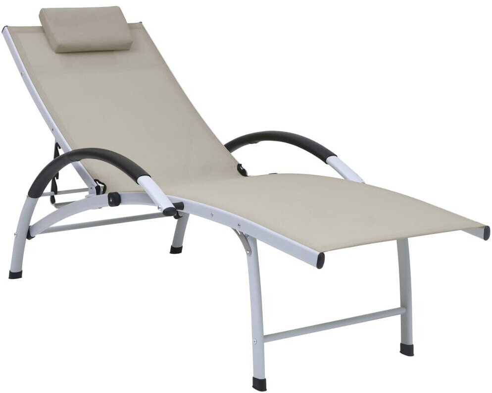vidaXL Sun Lounger Aluminium with Cushion