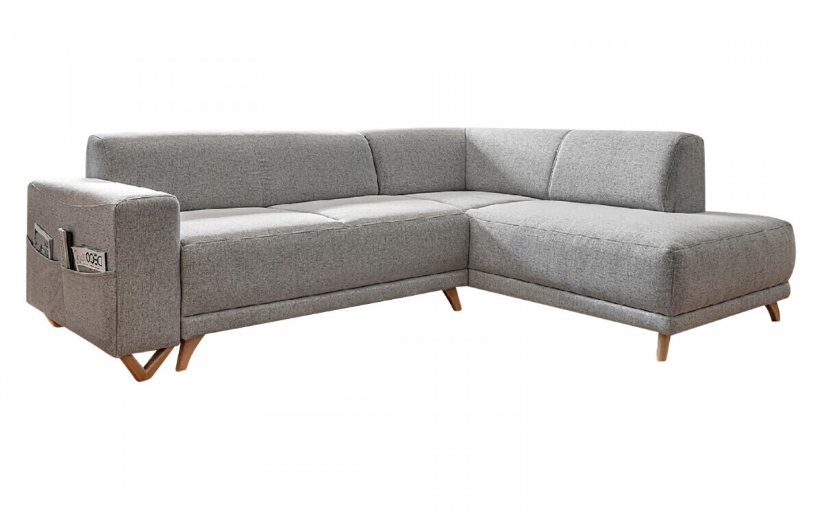 Bobochic Bella canapé d'angle droit L gris clair
