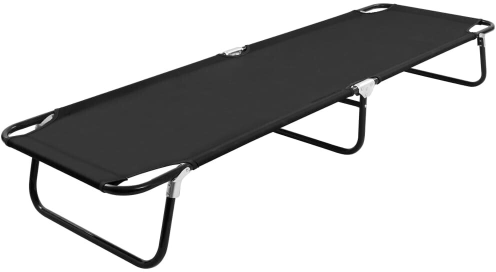 vidaXL Steel foldable lounger 190 cm black (47755)
