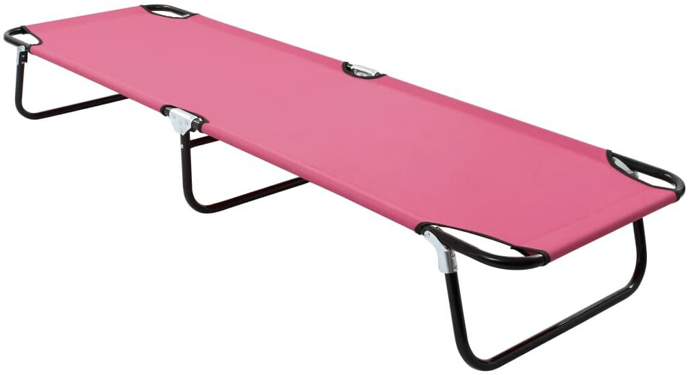 vidaXL Steel foldable lounger 190 cm pink (310349)