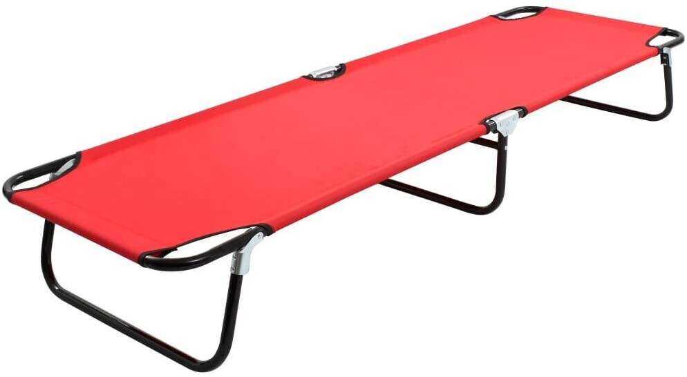 vidaXL Steel foldable lounger 190 cm red (47756)