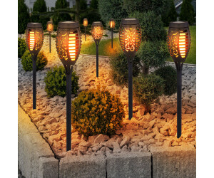 Kunststoff Garten Leuchte Lampe Solar Fackel Flammen Licht 73 cm Solar Gartenfackel FLAMME mit 51 LED 