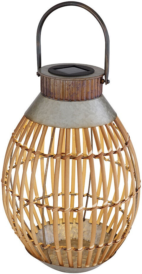 ETC Shop LED solar lantern bamboo 27x37,5cm warm white