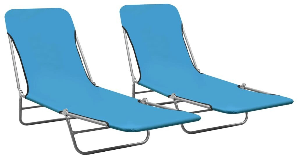 vidaXL Steel Foldable Loungers blue (310344)
