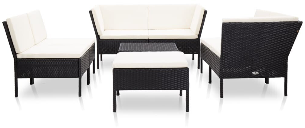 vidaXL 8 Piece Garden Lounge Set Black (48952)