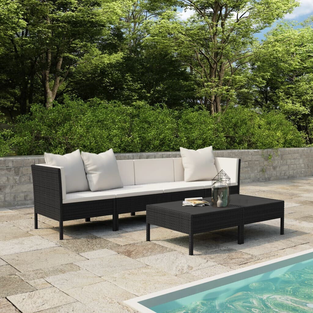 vidaXL 6tlg. LoungeSet mit Auflagen Poly Rattan schwarz (3056982) ab