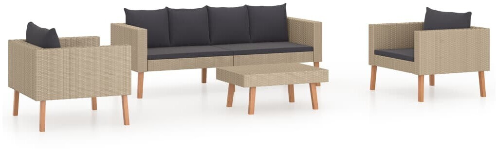 vidaXL 4 Piece Garden Lounge Set Beige (3059328)