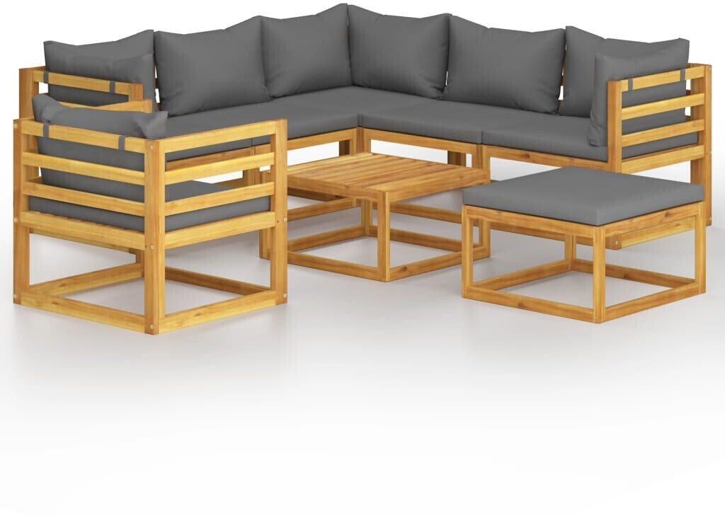 vidaXL 8 Piece Garden Lounge Set Brown (3057614)