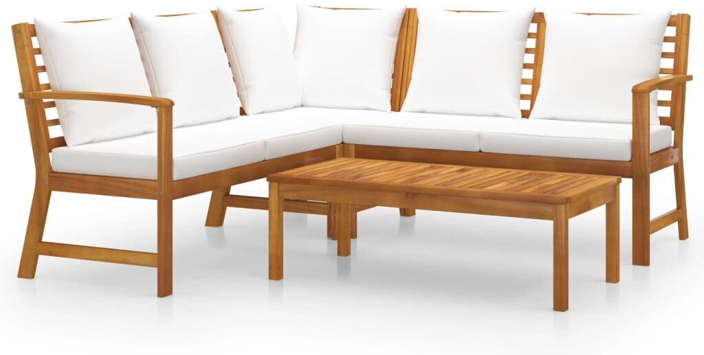 vidaXL 4tlg. GartenLoungeSet mit Auflagen Massivholz Akazie (3057779
