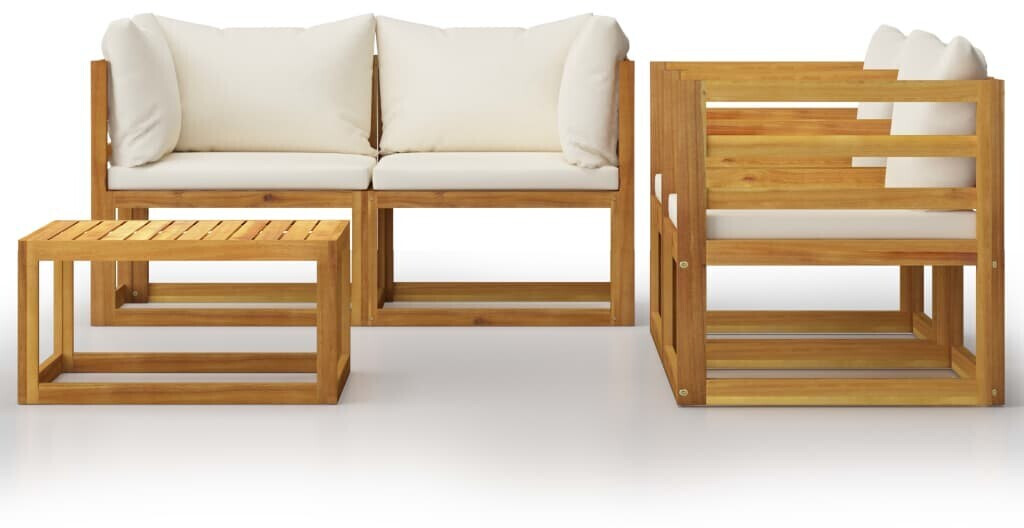 vidaXL 5 Piece Garden Lounge Set White (3057640)