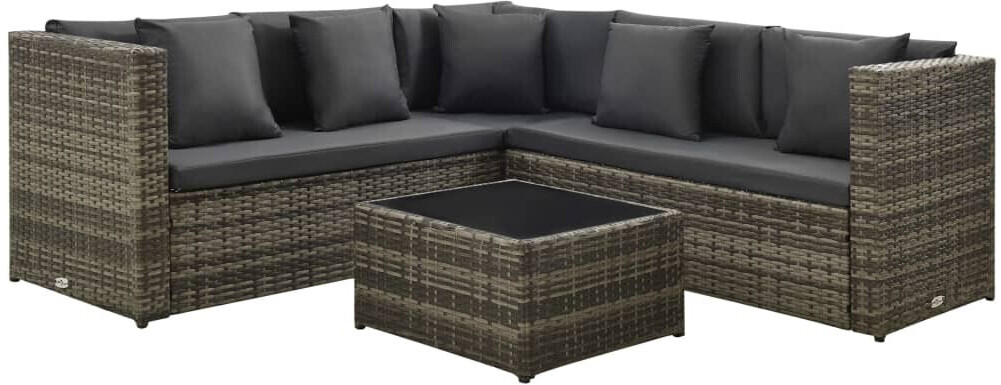 vidaXL 4 Piece Garden Lounge Set Grey (313131)