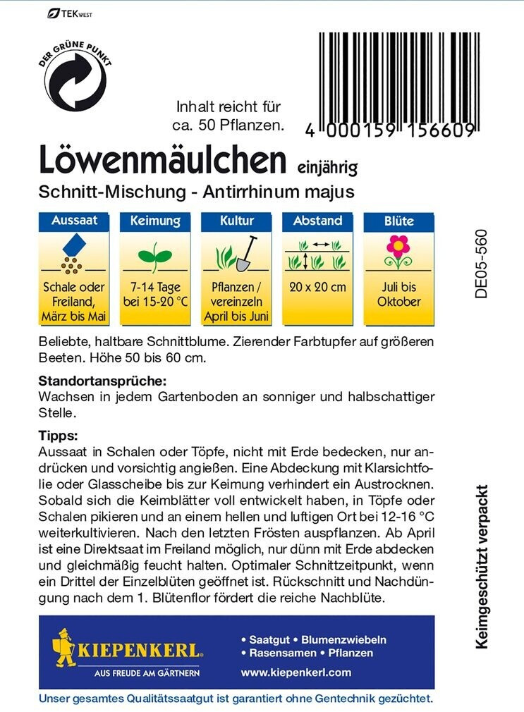 Kiepenkerl Kiepenkerl Antirrhinum Cut Mix - side view