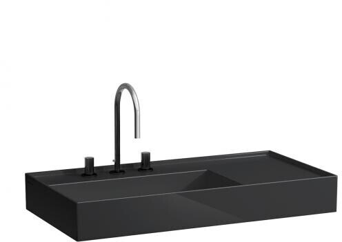 Laufen Kartell mit Ablage 90 / 46 / 12 cm, schwarz, mit 3 