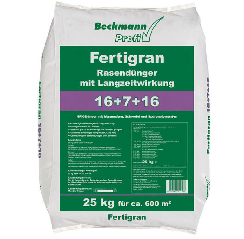 Beckmann Fertigran Lawn Fertilizer 16-7-16 25 kg